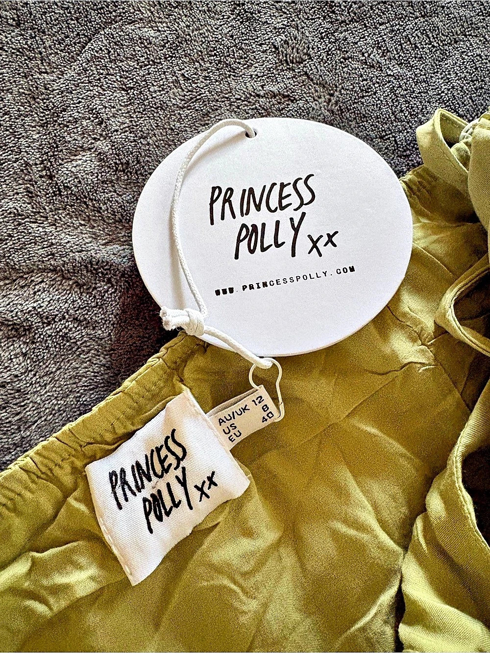 Princess Polly Maevie Halter Mini Dress Green Size 12